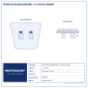 Plan technique coté – Patin PCD de décapage M6 Montgascon® – 2 x 1/2 PCD, argent