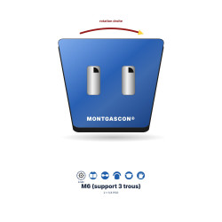 Patin PCD de décapage M6 Montgascon® – 2 x 1/4 PCD, bleu, rotation droite