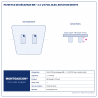 Plan technique coté – Patin PCD de décapage M6 Montgascon® – 2 x 1/4 PCD, bleu, rotation droite