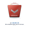 Patin diamant M8 / changement rapide Montgascon® – segment en flèche, grain 40, liant moyen, rouge, rotation gauche