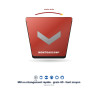 Patin diamant M8 / changement rapide Montgascon® – segment en flèche, grain 40, liant moyen, rouge, rotation droite