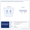 Plan technique coté – Patin PCD de décapage M8 / changement rapide Montgascon® – PCD split (2 segments 40 x 10 x 10 mm), argent