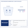 Plan technique coté – Patin PCD de décapage M8 / changement rapide Montgascon® – PCD, argent, rotation gauche