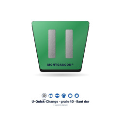 Patin diamant à fixation U (Quick-Change) Montgascon® – grain 40, liant dur, vert