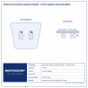 Plan technique coté – Patin PCD à fixation U (Quick-Change) Montgascon® – 1/4 PCD, argent, rotation droite