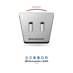 Patin PCD à fixation SM (Scanmaskin / Wolff) Montgascon® – 1/2 PCD, argent, rotation gauche
