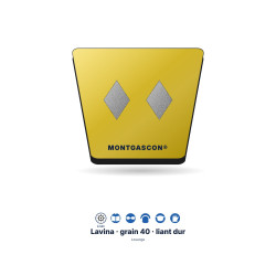 Patin diamant à fixation Lavina Montgascon® – Losange, grain 40, liant dur, jaune