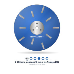 Plateau de ponçage diamant Ø 250 mm Montgascon® – liant dur, bleu
