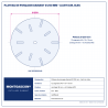 Plan technique coté – Plateau de ponçage diamant Ø 250 mm Montgascon® – liant dur, bleu