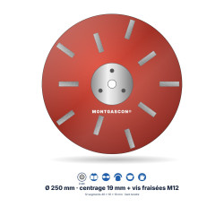 Plateau de ponçage diamant Ø 250 mm Montgascon® – liant tendre, rouge