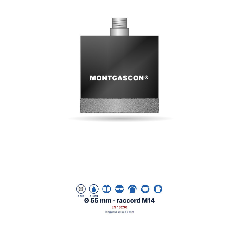 Foret diamant M14 Montgascon® perçage rapide Ø 55 mm