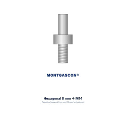 Adaptateur Montgascon® hexagonal 8 mm vers M14 pour forets diamant