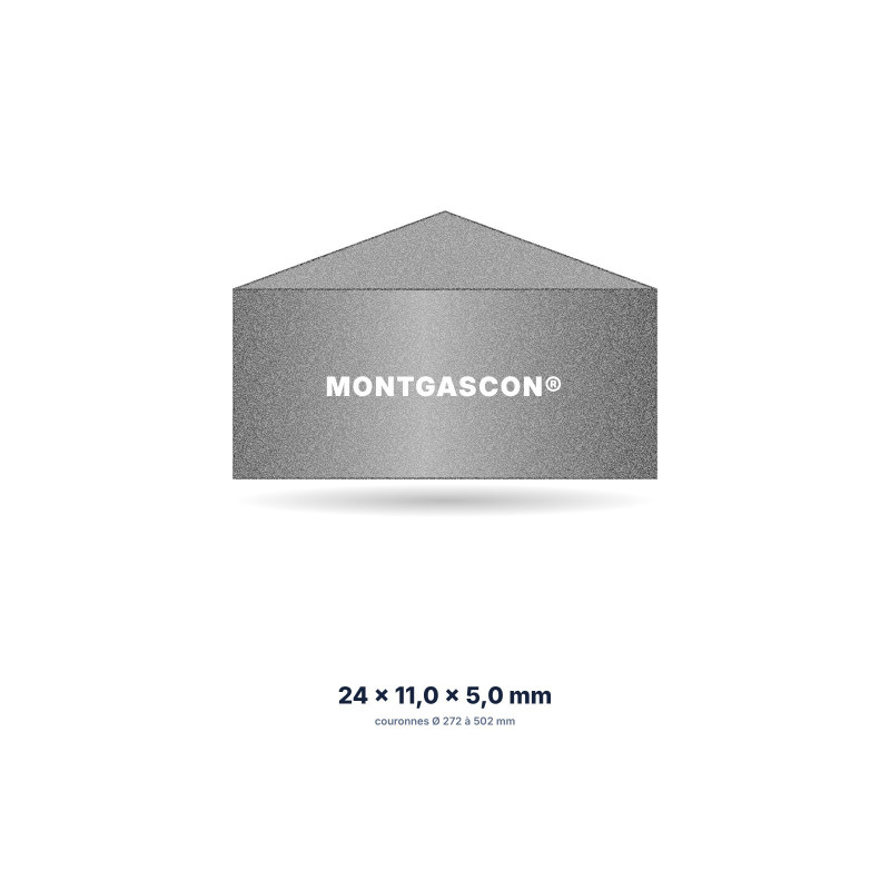 Segment diamant de carottage Montgascon® pour couronnes Ø 272 à 502 mm