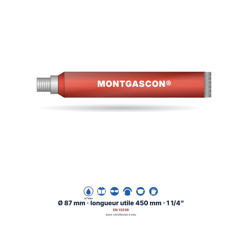 Carottier diamant Montgascon® 1 1/4" Ø 87 mm – béton armé
