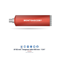 Carottier diamant Montgascon® 1 1/4" Ø 152 mm – béton armé