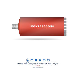 Carottier diamant Montgascon® 1 1/4" Ø 200 mm – béton armé