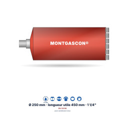 Carottier diamant Montgascon® 1 1/4" Ø 250 mm – béton armé